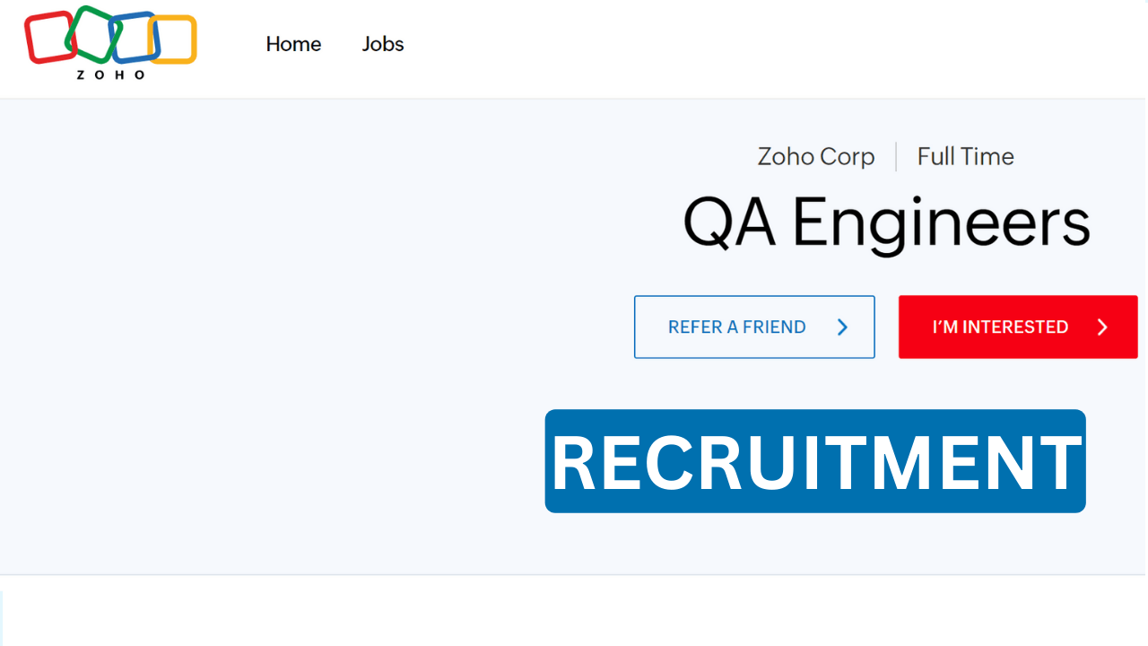 ZOHO Hiring for QA Engineers